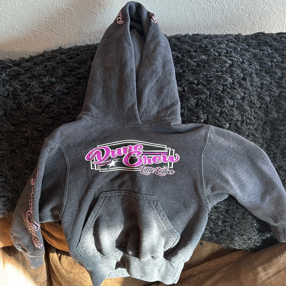Dune Crew Little Ladies gray hooded sweatshirt. Like new. Size XS